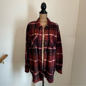 Maurices Warm Plaid Shirt in Red and Brown